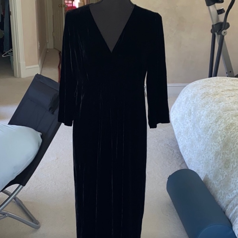Eileen Fisher black velvet dress